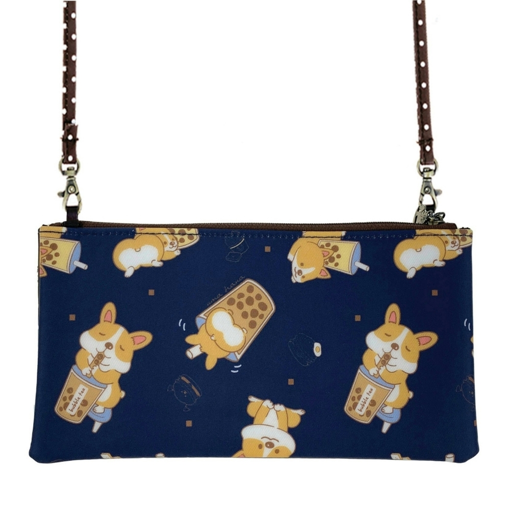 Waterproof Boba Corgi Rectangular Crossbody Purse